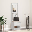 vidaXL SANDNES fehér tömör fenyőfa előszobafa 45x40x159,5 cm