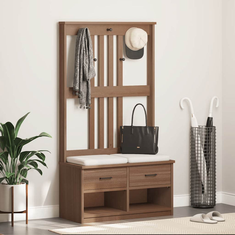 vidaXL SANDNES tömör fenyőfa előszobafa 87x40x159,5 cm