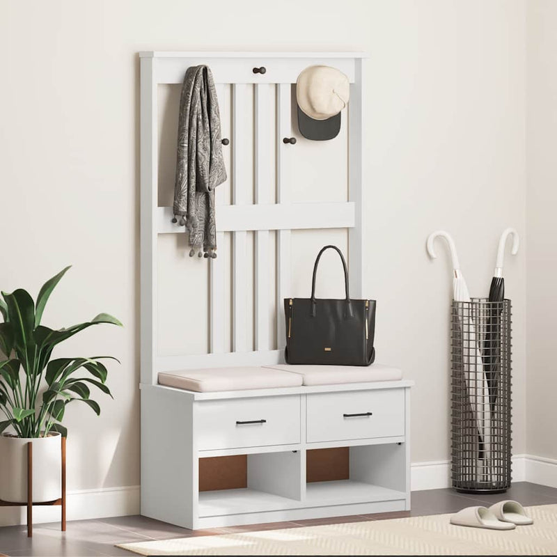 vidaXL SANDNES tömör fenyőfa előszobafa 87x40x159,5 cm