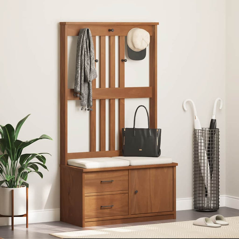 vidaXL SANDNES tömör fenyőfa előszobafa 87x40x159,5 cm