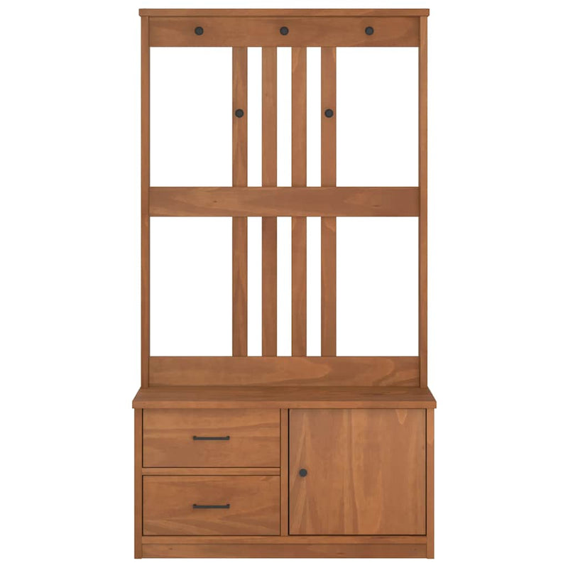 vidaXL SANDNES tömör fenyőfa előszobafa 87x40x159,5 cm