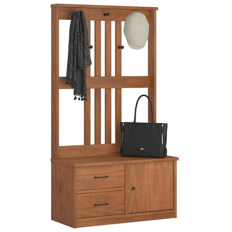 vidaXL SANDNES tömör fenyőfa előszobafa 87x40x159,5 cm