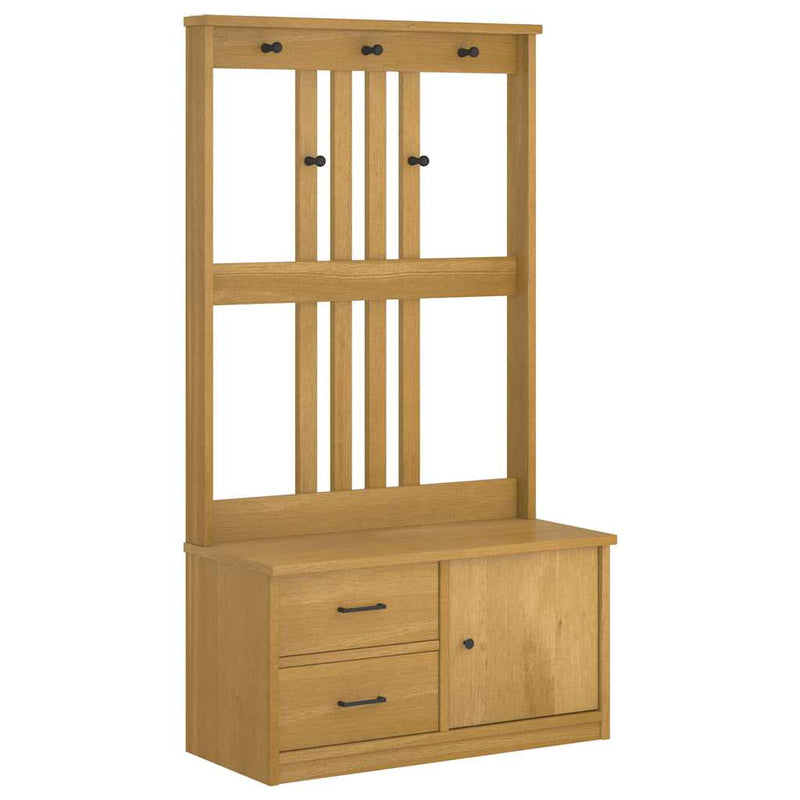 vidaXL SANDNES tömör fenyőfa előszobafa 87x40x159,5 cm
