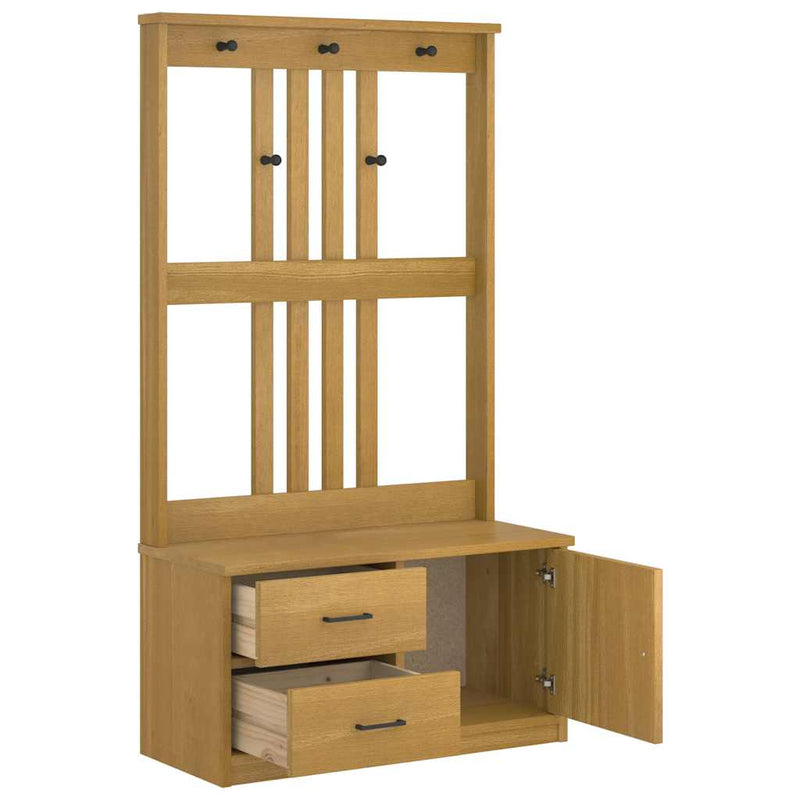 vidaXL SANDNES tömör fenyőfa előszobafa 87x40x159,5 cm