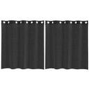 vidaXL 2 db fekete fátyolfüggönyök rojtokkal 140x140 cm