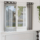 vidaXL 2 db fekete fátyolfüggönyök rojtokkal 140x140 cm