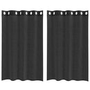 vidaXL 2 db fekete fátyolfüggönyök rojtokkal 140x175 cm
