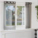 vidaXL 2 db fekete fátyolfüggönyök rojtokkal 140x175 cm