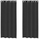 vidaXL 2 db fekete fátyolfüggönyök rojtokkal 140x225 cm