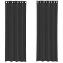 vidaXL 2 db fekete fátyolfüggönyök rojtokkal 140x260 cm