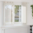 vidaXL 2 db krémszínű fátyolfüggönyök rojtokkal 140x140 cm