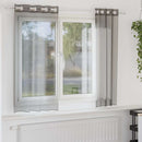 vidaXL 2 db sötétszürke fátyolfüggönyök rojtokkal 140x140 cm