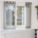 vidaXL 2 db sötétszürke fátyolfüggönyök rojtokkal 140x175 cm