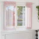 vidaXL 2 db világos rózsaszínű fátyolfüggönyök rojtokkal 140x140 cm