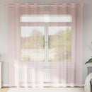 vidaXL 2 db világos rózsaszínű fátyolfüggönyök rojtokkal 140x245 cm