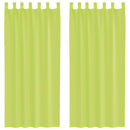 vidaXL 2 db almazöld fátyolfüggönyök fülecske tetejével 140x260 cm