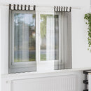 vidaXL 2 db fekete fátyolfüggönyök fülecske tetejével 140x260 cm