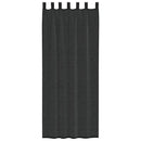 vidaXL 2 db fekete fátyolfüggönyök fülecske tetejével 140x260 cm