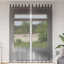 vidaXL 2 db fekete fátyolfüggönyök fülecske tetejével 140x260 cm