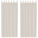 vidaXL 2 db krém színű fátyolfüggönyök fülecske tetejével 140x260 cm