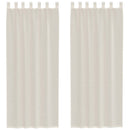 vidaXL 2 db krém színű fátyolfüggönyök fülecske tetejével 140x260 cm