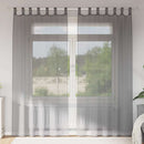 vidaXL 2 db sötétszürke fátyolfüggönyök hurokkal 140x225 cm