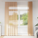 vidaXL 2 db homokszínű fátyolfüggönyök hurokkal 140x245 cm