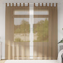 vidaXL 2 db világosbarna fátyolfüggönyök hurokkal 140x225 cm
