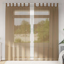 vidaXL 2 db világosbarna fátyolfüggönyök hurokkal 140x245 cm
