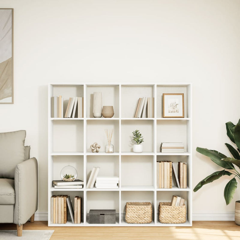 vidaXL fehér szerelt fa könyvszekrény 137,5 x 29 x 137,5 cm