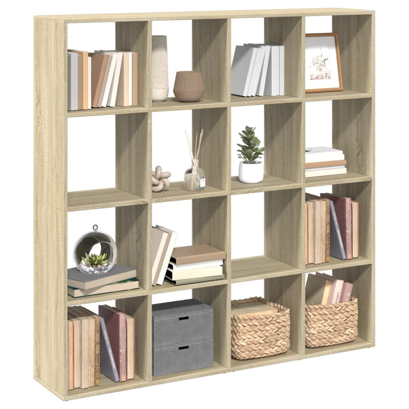 vidaXL sonoma tölgyszínű szerelt fa könyvszekrény 137,5 x 29 x 137,5cm