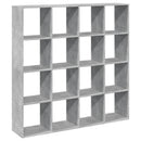 vidaXL betonszürke szerelt fa könyvszekrény 137,5 x 29 x 137,5 cm