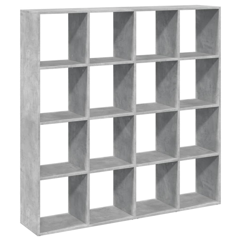 vidaXL betonszürke szerelt fa könyvszekrény 137,5 x 29 x 137,5 cm