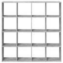 vidaXL betonszürke szerelt fa könyvszekrény 137,5 x 29 x 137,5 cm
