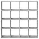 vidaXL betonszürke szerelt fa könyvszekrény 137,5 x 29 x 137,5 cm