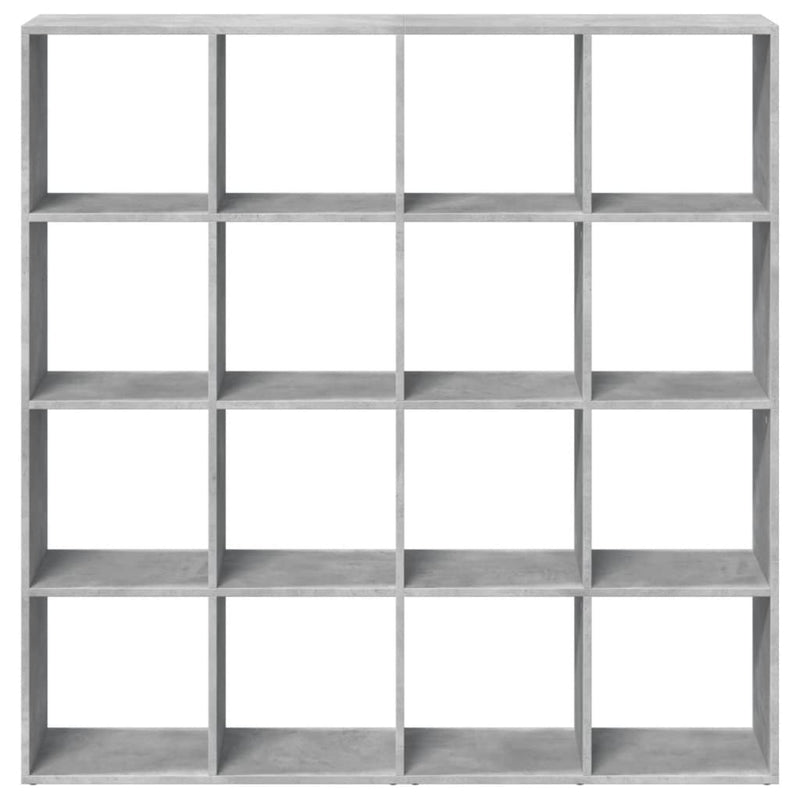 vidaXL betonszürke szerelt fa könyvszekrény 137,5 x 29 x 137,5 cm