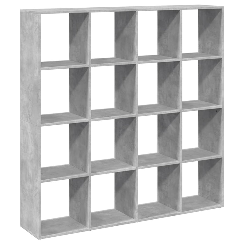 vidaXL betonszürke szerelt fa könyvszekrény 137,5 x 29 x 137,5 cm