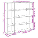vidaXL betonszürke szerelt fa könyvszekrény 137,5 x 29 x 137,5 cm