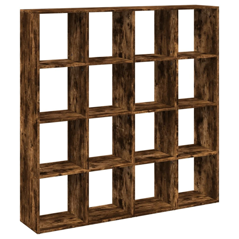 vidaXL füstös tölgy színű szerelt fa könyvszekrény 137,5x29x137,5 cm
