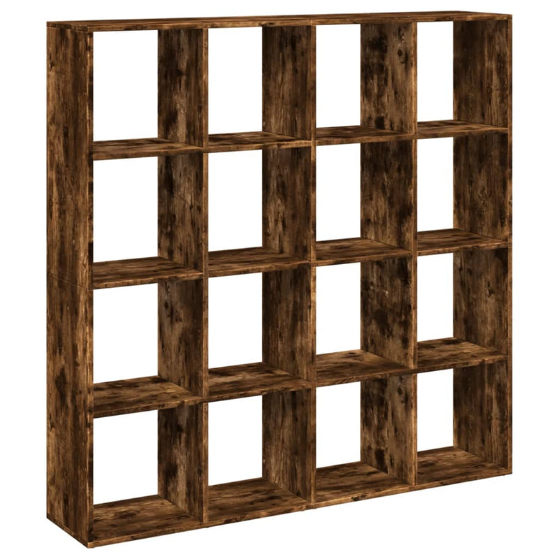 vidaXL füstös tölgy színű szerelt fa könyvszekrény 137,5x29x137,5 cm
