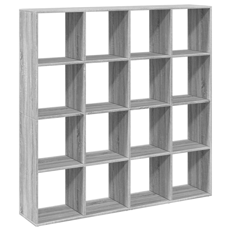 vidaXL szürke sonoma színű szerelt fa könyvszekrény 137,5x29x137,5 cm