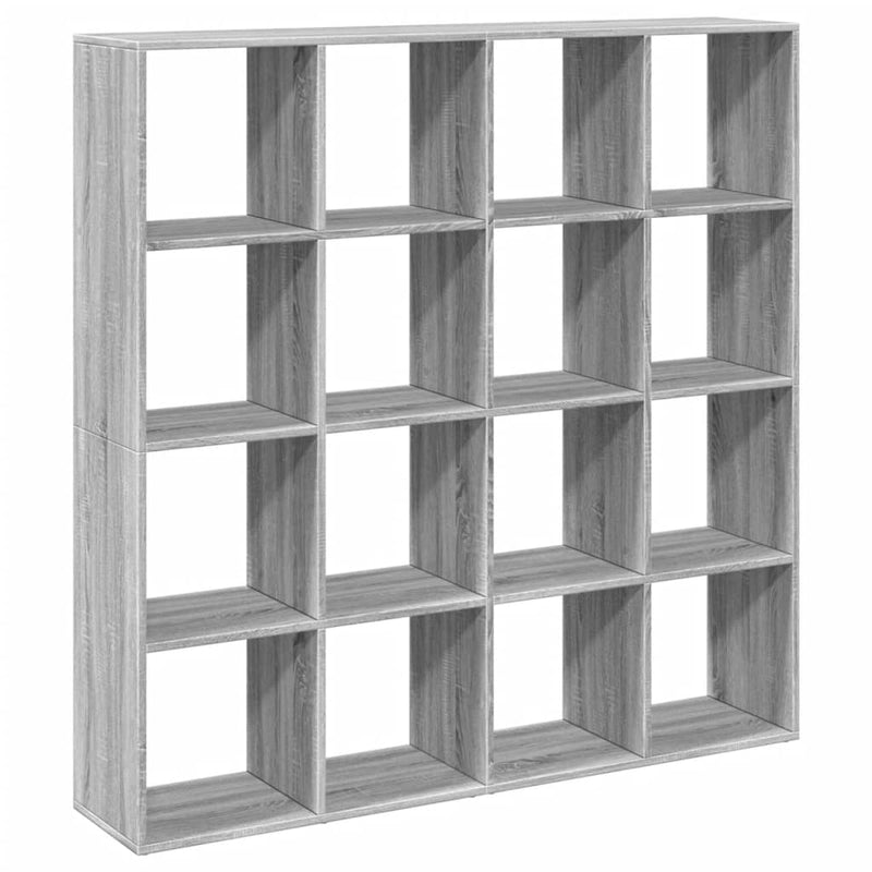 vidaXL szürke sonoma színű szerelt fa könyvszekrény 137,5x29x137,5 cm