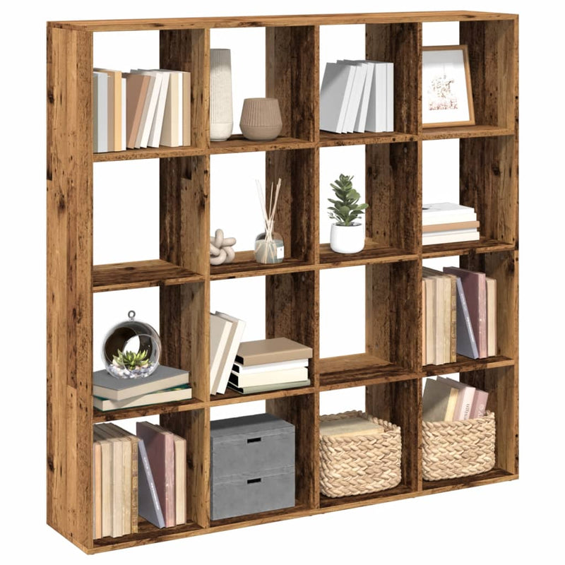 vidaXL antik fa színű szerelt fa könyvszekrény 137,5 x 29 x 137,5 cm