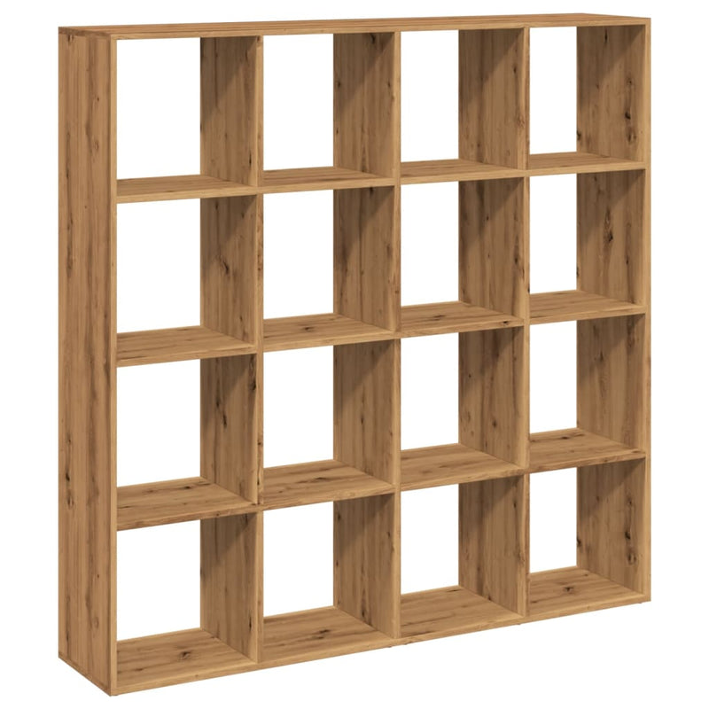vidaXL kézműves tölgy színű szerelt fa könyvszekrény 137,5x29x137,5 cm