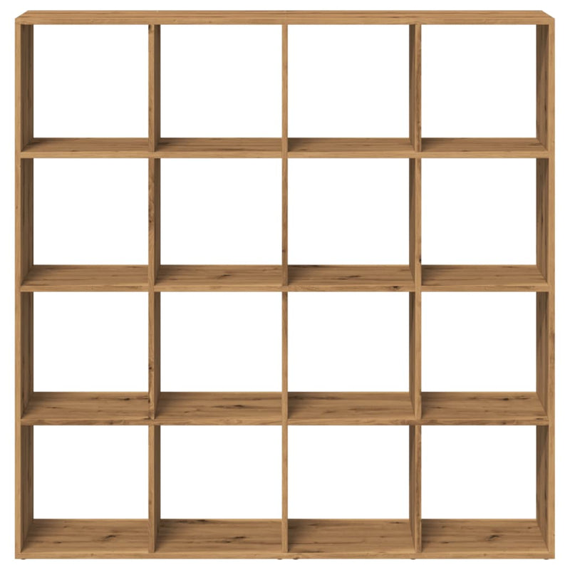 vidaXL kézműves tölgy színű szerelt fa könyvszekrény 137,5x29x137,5 cm