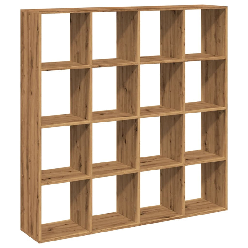 vidaXL kézműves tölgy színű szerelt fa könyvszekrény 137,5x29x137,5 cm