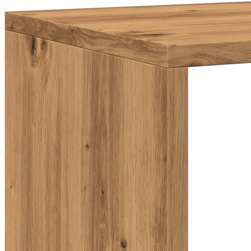 vidaXL kézműves tölgy színű szerelt fa könyvszekrény 137,5x29x137,5 cm