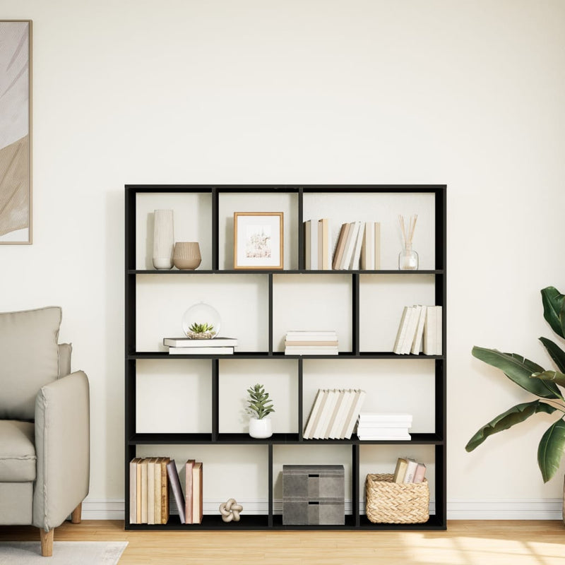 vidaXL fekete szerelt fa könyvszekrény 132 x 29 x 141,5 cm