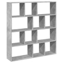 vidaXL betonszürke szerelt fa könyvszekrény 132 x 29 x 141,5 cm