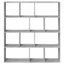 vidaXL betonszürke szerelt fa könyvszekrény 132 x 29 x 141,5 cm